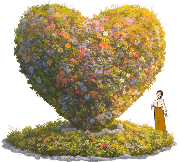 Heart-shaped topiary sculpture